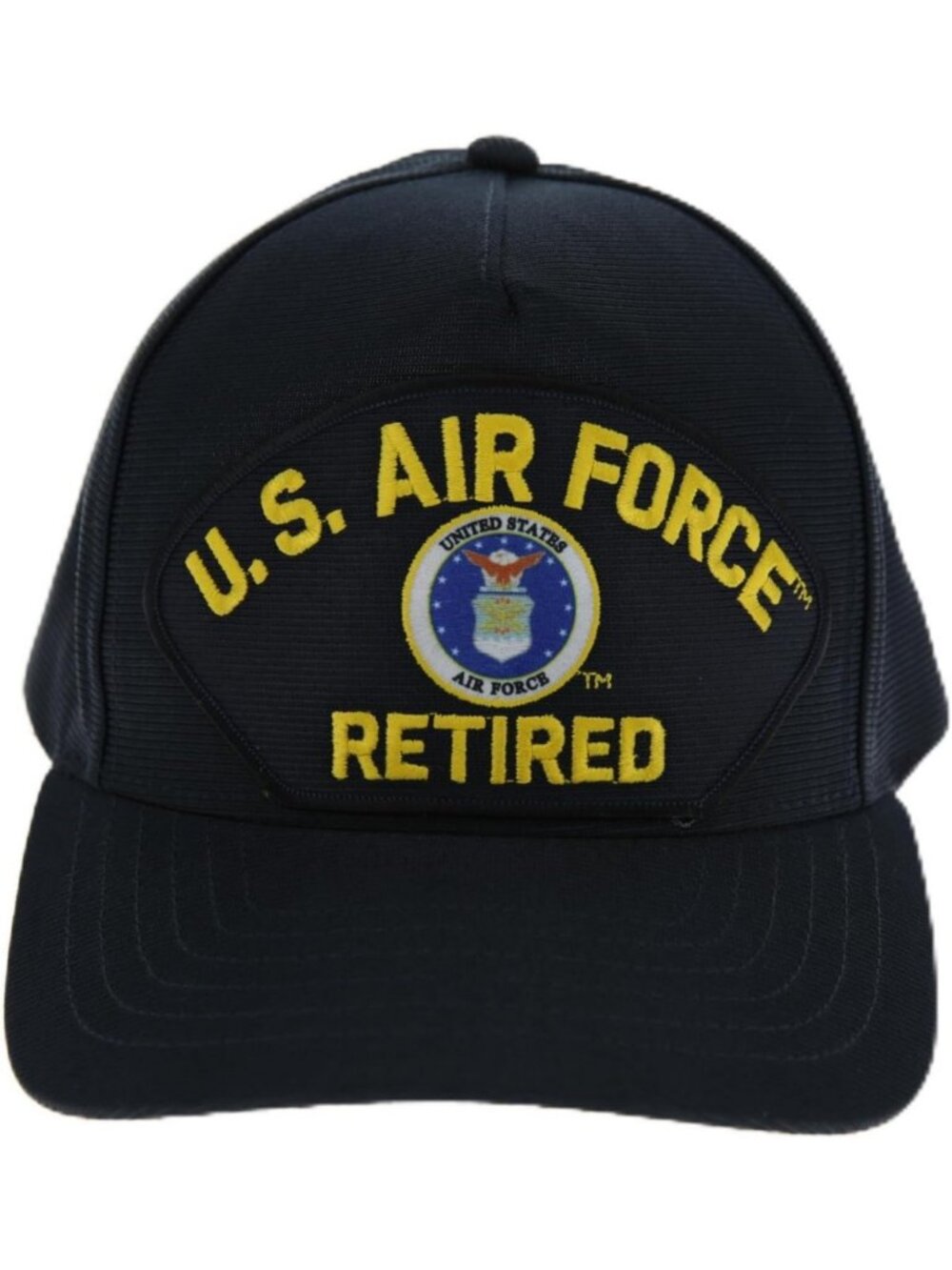 Retired Emblem Patch Baseball Cap - Adjustable Navy Blue Hat for Men & Women